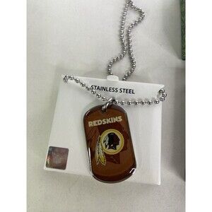 Washington Redskins Dog Tag Necklace Stainless Steel NFL Licensed with Gift Box